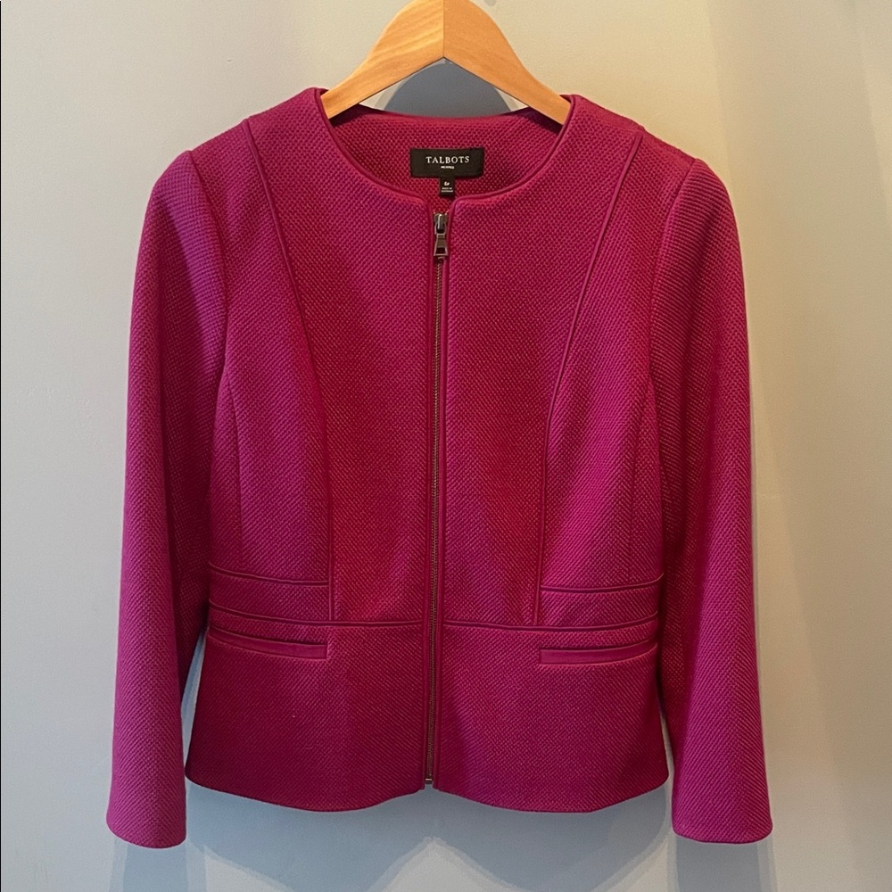 Talbots Women’s Magenta Collarless Blazer Size 6P